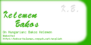 kelemen bakos business card